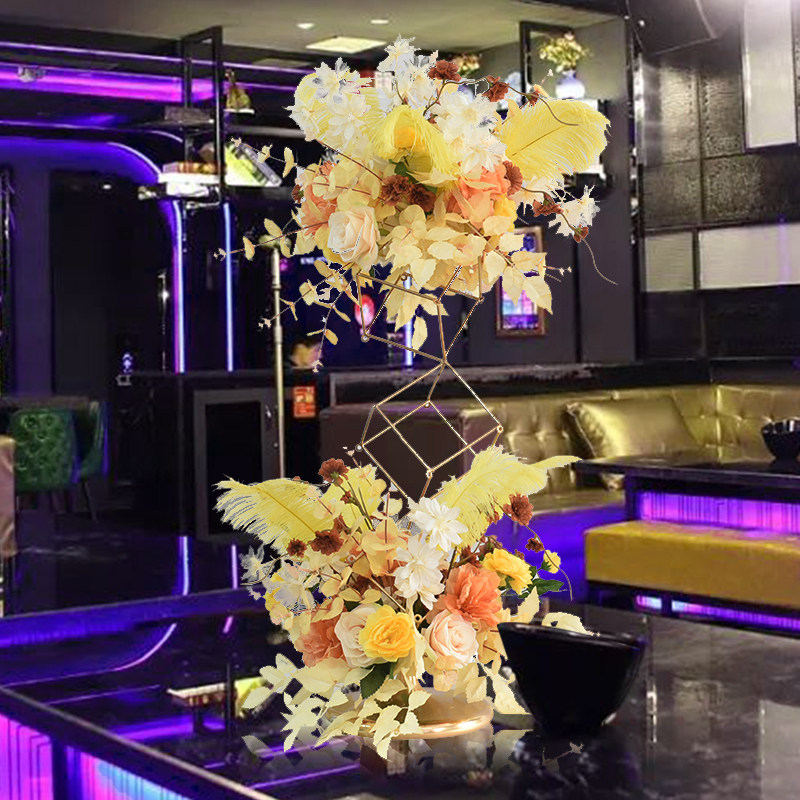 立体几何桌花仿真花艺摆件酒店酒吧ktv摆台店铺橱窗婚礼装饰摆设