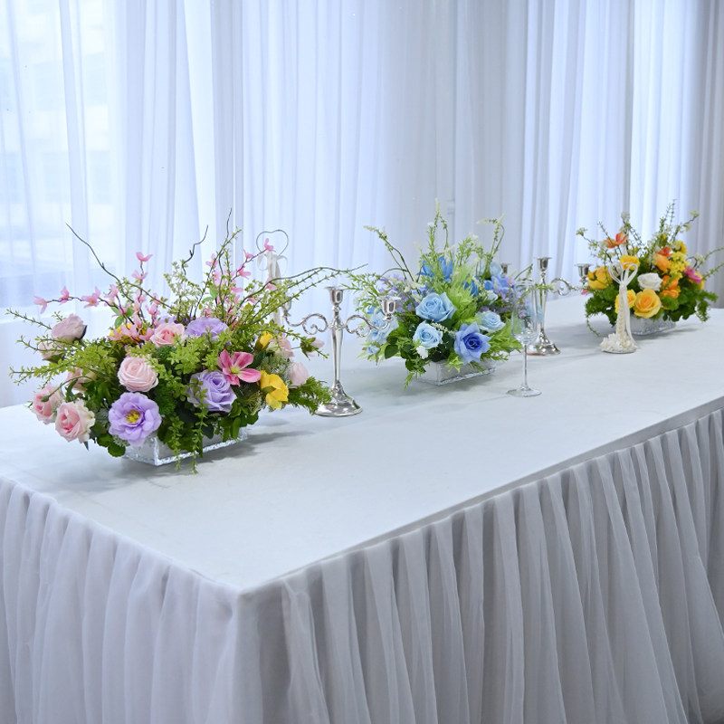 商务会议摆花桌花餐桌假花