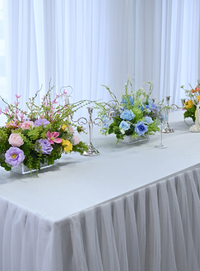 商务会议摆花桌花餐桌假花
