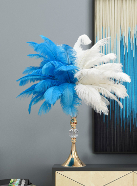 欧式酒吧KTV家居羽毛桌花装饰