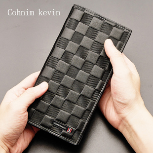 钱包长款 Cohnim 男士 真皮大容量皮夹2023新款 Kevin正品 牛皮超薄潮