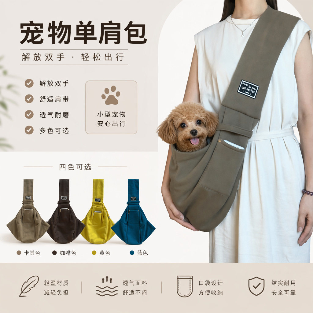 宠物外出透气耐磨单肩包