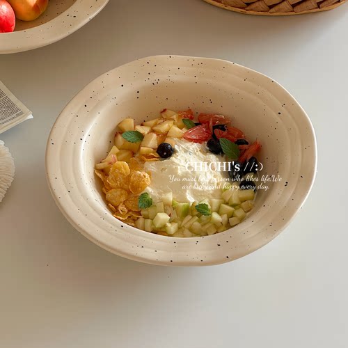 ins风日式简约泼墨陶瓷盘子