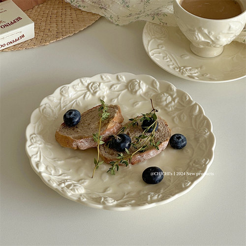 陶瓷浮雕盘点心盘下午茶盘