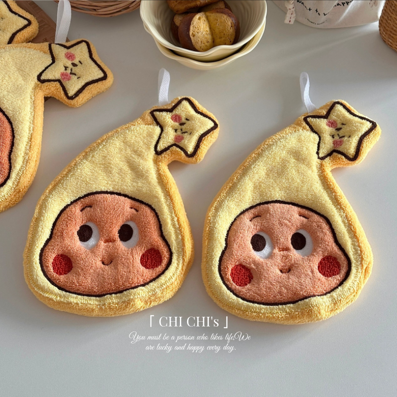 可爱卡通毛绒擦手巾厨房卫生间挂件黄色吸水珊瑚绒星星人加厚加大,家庭/个人清洁工具,厨房擦手巾,淘宝优惠券,粉丝福利购,淘宝优惠卷