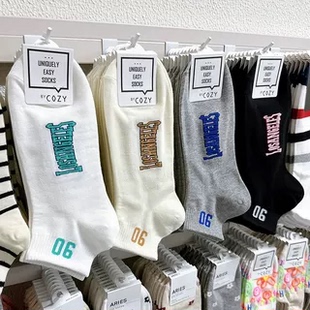 学院风吸汗运动数字90短袜 薄款 正品 韩国进口袜子男东大门cozy夏季