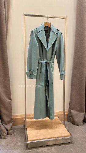 连肩袖长款双面羊绒大衣外套裁剪纸板牛皮纸1:1服装图纸纸样DY563