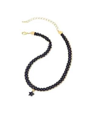 星星项圈锁骨链短款简约颈链项链气质黑色女饰品一件脖子颈带