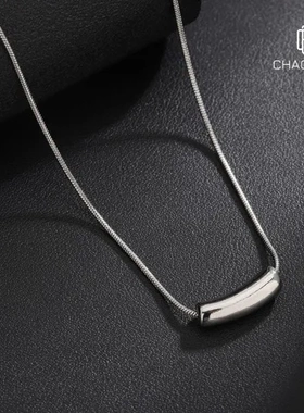 项链禁欲百搭男简约钛钢潮设计轻奢吊坠高级感男生男士小众蛇骨链
