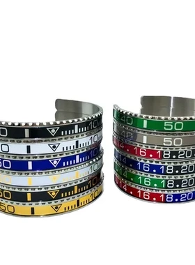 speedmoeter配饰沙面手表钛钢手环手镯潮流开口男女刻度水鬼数字