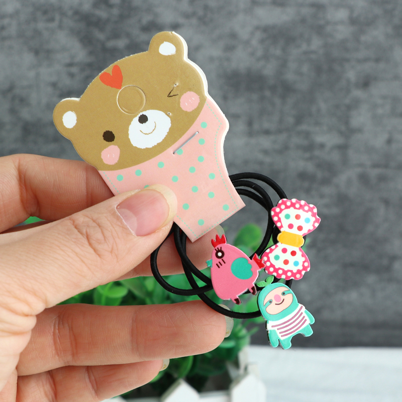 韩国进口可以小皮筋卡通可爱小鸡蝴蝶节小熊小动物婴儿扎发头绳新