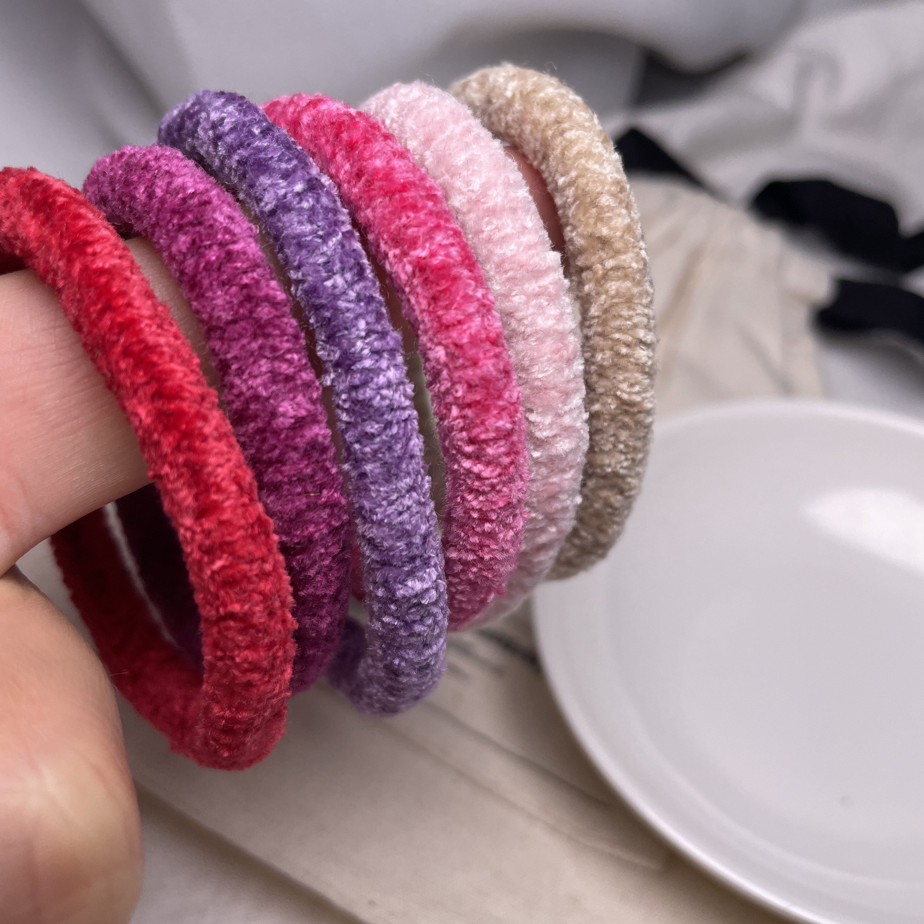 KKNEKKI雪尼尔防滑不伤发皮筋