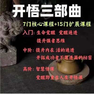 人生开悟课课程合集开悟三部曲成功者不愿透露的秘密课程觉醒重生