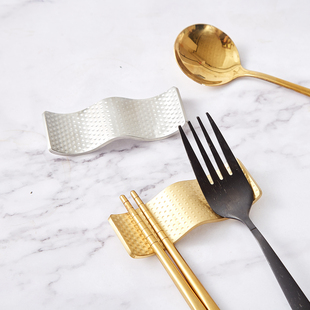 304不锈钢筷子架酒店商用高档金色刀叉勺架筷枕餐厅公筷公勺筷托