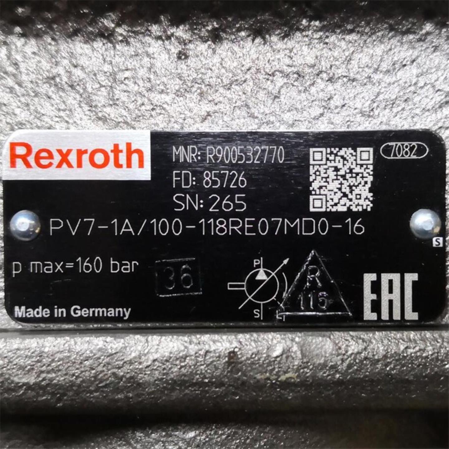 R900532770  PV7-1A100-118RE07MD0-16 # Rexroth力士乐