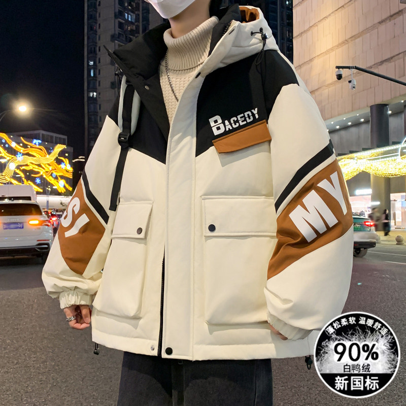 香港正品牌官方工装羽绒服男款冬季新款潮牌青少年初中高中学生加