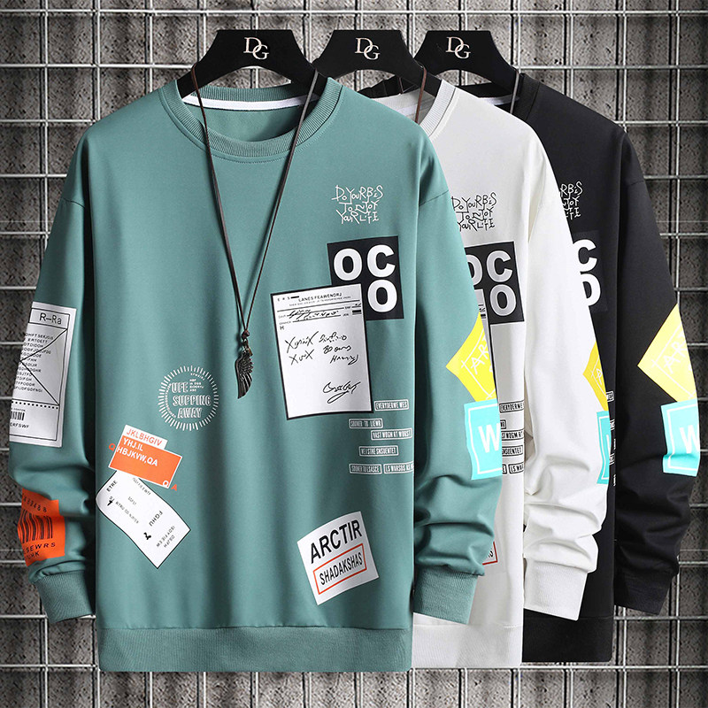 香港正品牌官方长袖t恤男秋冬季潮牌宽松加绒印花卫衣青少年初中