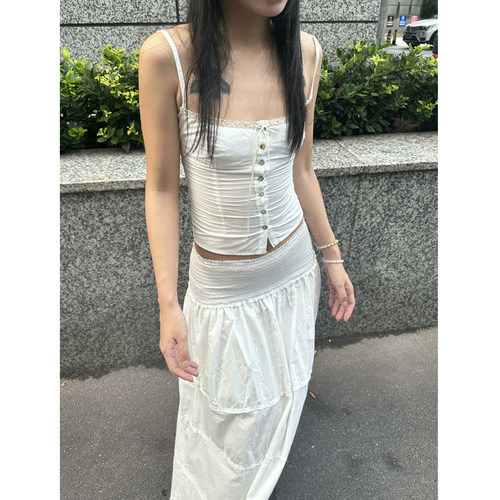 修身套装蕾丝吊带吊带半身裙ins