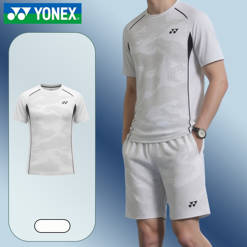 YONEX/尤尼克斯羽毛球服短袖波点速干透气圆领运动上衣T恤-3319