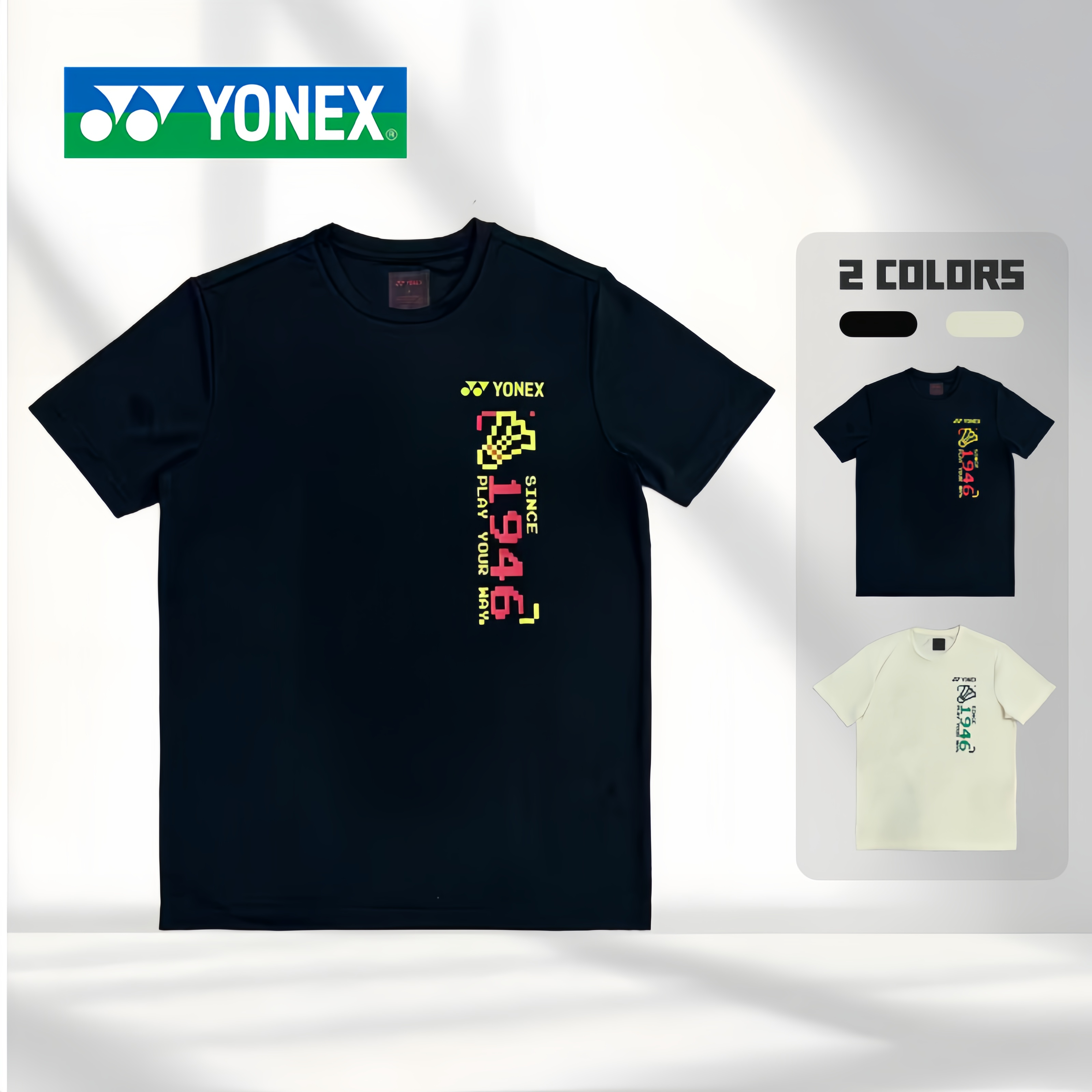YONEX/尤尼克斯羽毛球服比赛训练文化衫yy速干透气短袖T恤-3035