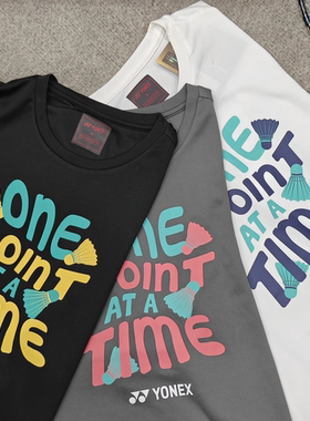 YONEX/尤尼克斯羽毛球服速干透气T恤涂鸦字母文化衫运动短袖-3047