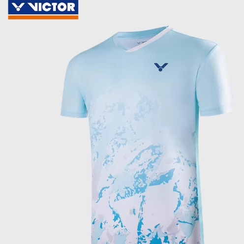 新款victor胜利羽毛球服正品浅色男女款速干短袖运动比赛专业T恤