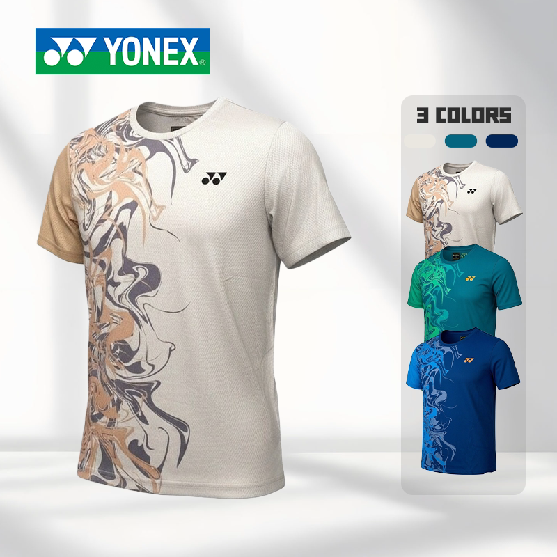 YONEX/尤尼克斯羽毛球服挑染撞色文化衫yy速干透气运动短袖-2967