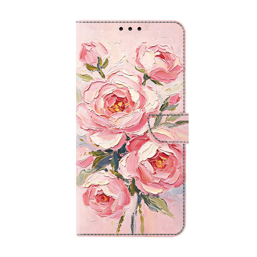 粉花玫瑰适用GalaxyS26ultra/S25FE手机壳翻盖三星S24/S23u/S22plus/S21+/S20FE皮套S25edge防摔插卡保护帆盖