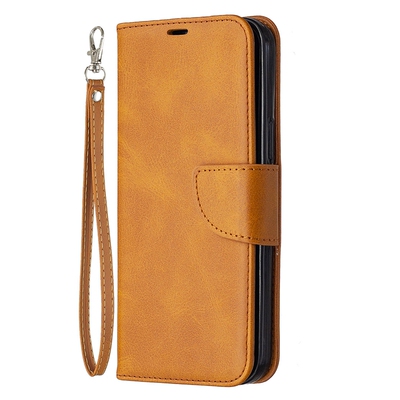 纯色羊仔纹适用iphone17proamx/air/16e/14plus/13/11/12简约苹果15pro翻盖手机壳xr/xs电话套678插卡皮套min