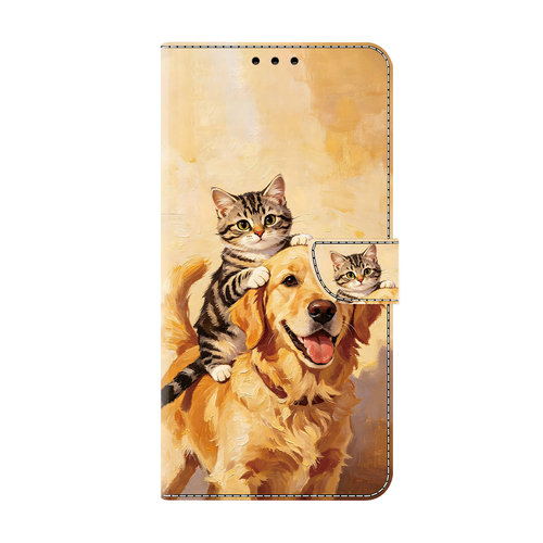 猫狗相伴适用GalaxyS26ultra/S25FE手机壳翻盖三星S24/S23u/S22plus/S21+/S20FE皮套S25edge防摔插卡保护帆盖
