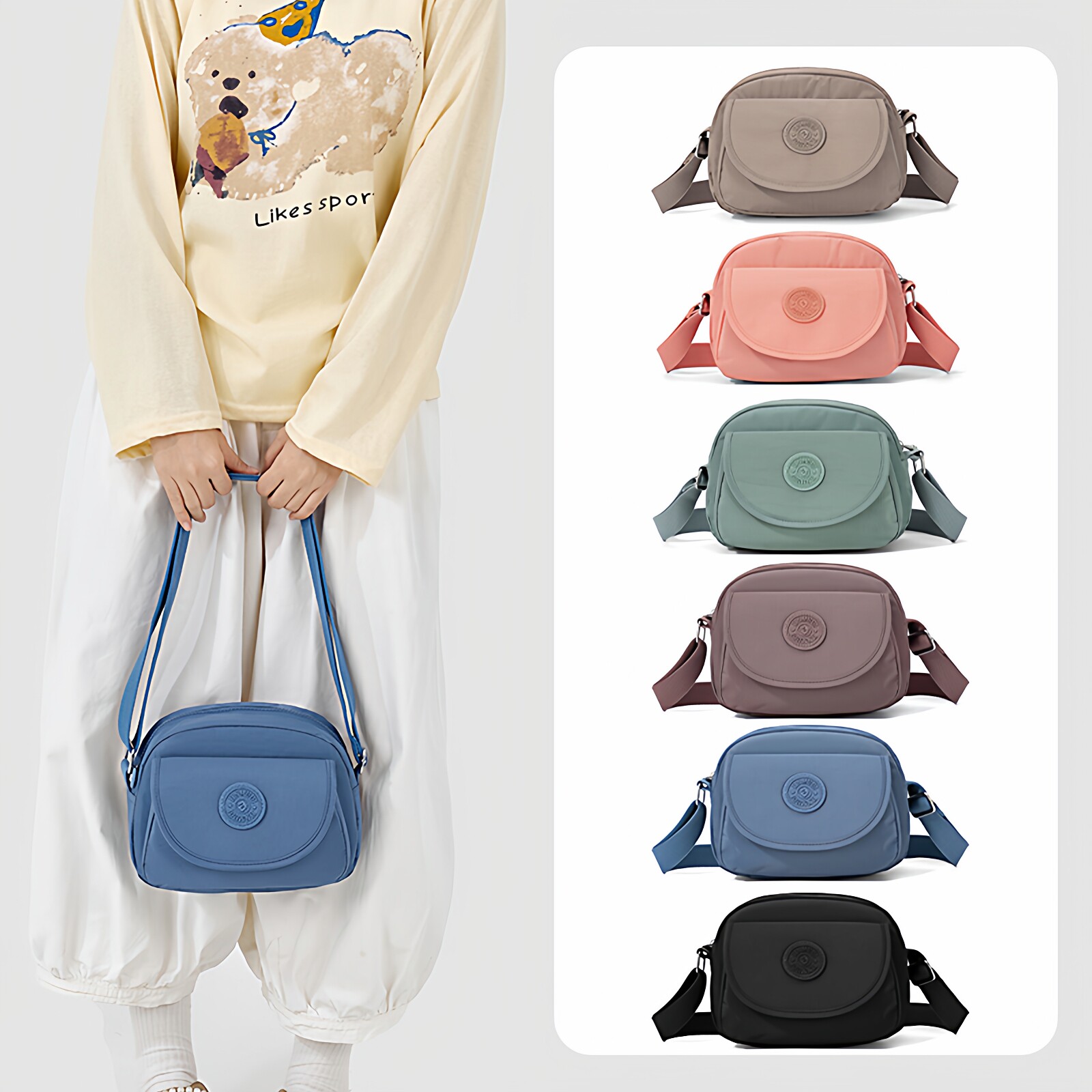 2026新款休闲简约妈妈包女包轻便多层斜挎小包零钱包手机包单肩包