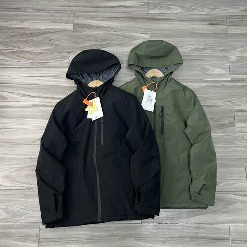 男士户外防泼水夹克连帽棉服棉衣
