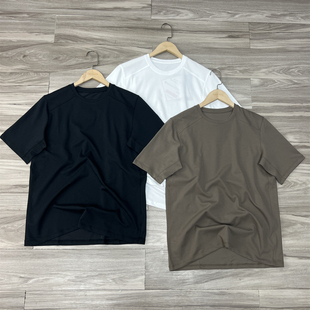 轻奢级 亲肤舒适高端丝光棉短袖夏季男款纯色百搭宽松圆领T恤汗衫