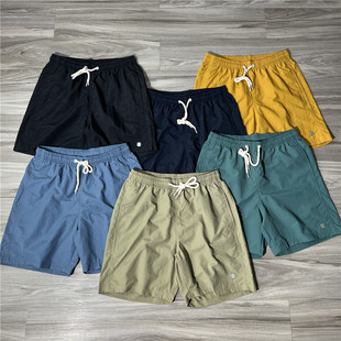 夏 直筒沙滩裤 外贸原单尾货周末度假风冰丝速干薄款 运动休闲五分裤