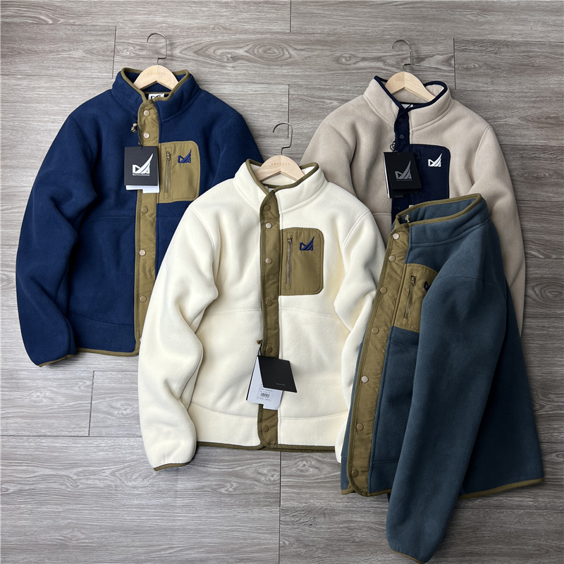 秋冬情侣立领夹克保暖抓绒衣