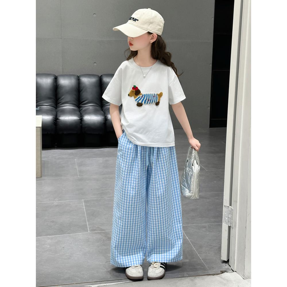 女童夏装套装2026新款大儿童夏季女孩时尚洋气时髦运动短袖韩系潮