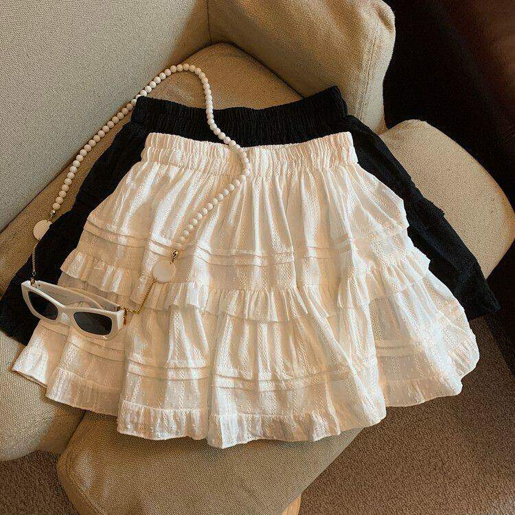 女童半身裙裤儿童蛋糕裙白色小女孩童装夏季短裙洋气儿童蕾丝纱裙