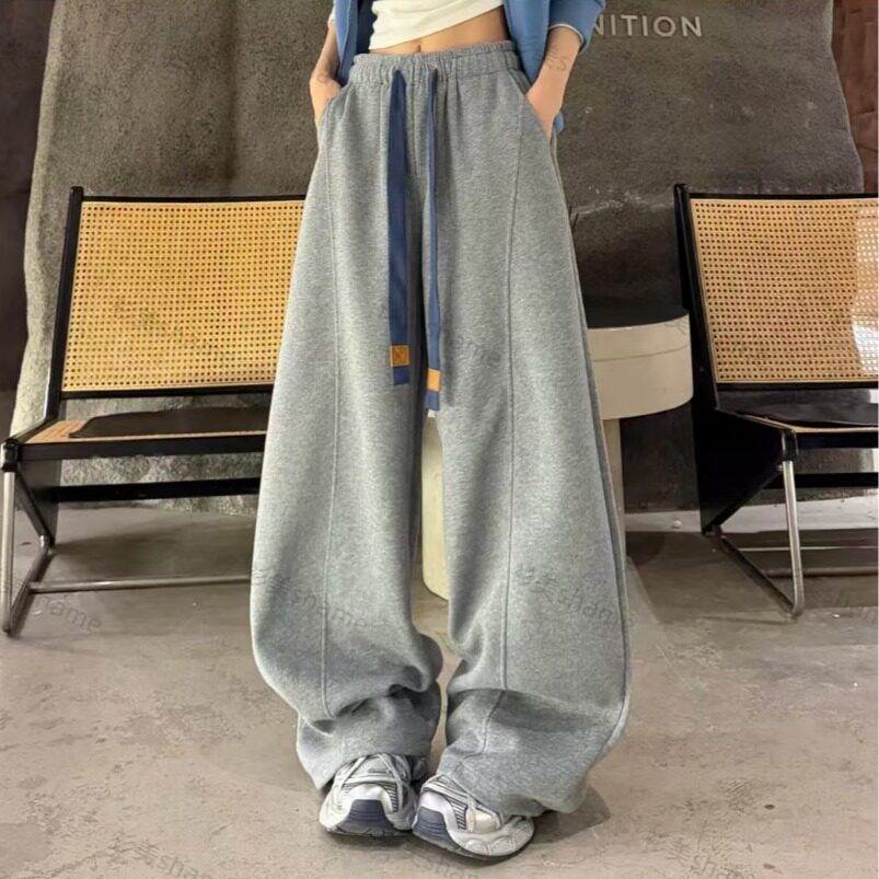2026秋冬新款松弛卫裤女美式慵懒风休闲垂感运动裤宽松显瘦阔腿裤