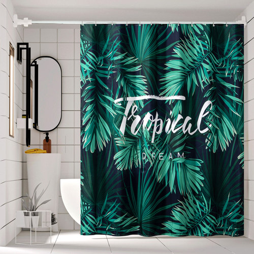 优尊浴帘防水浴帘免打孔隔断帘子