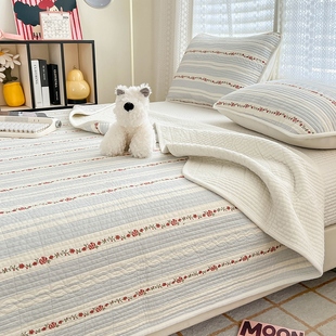 双面可用床盖一面绒一面棉A类婴儿绒全棉牛奶绒四季通用夹棉床单