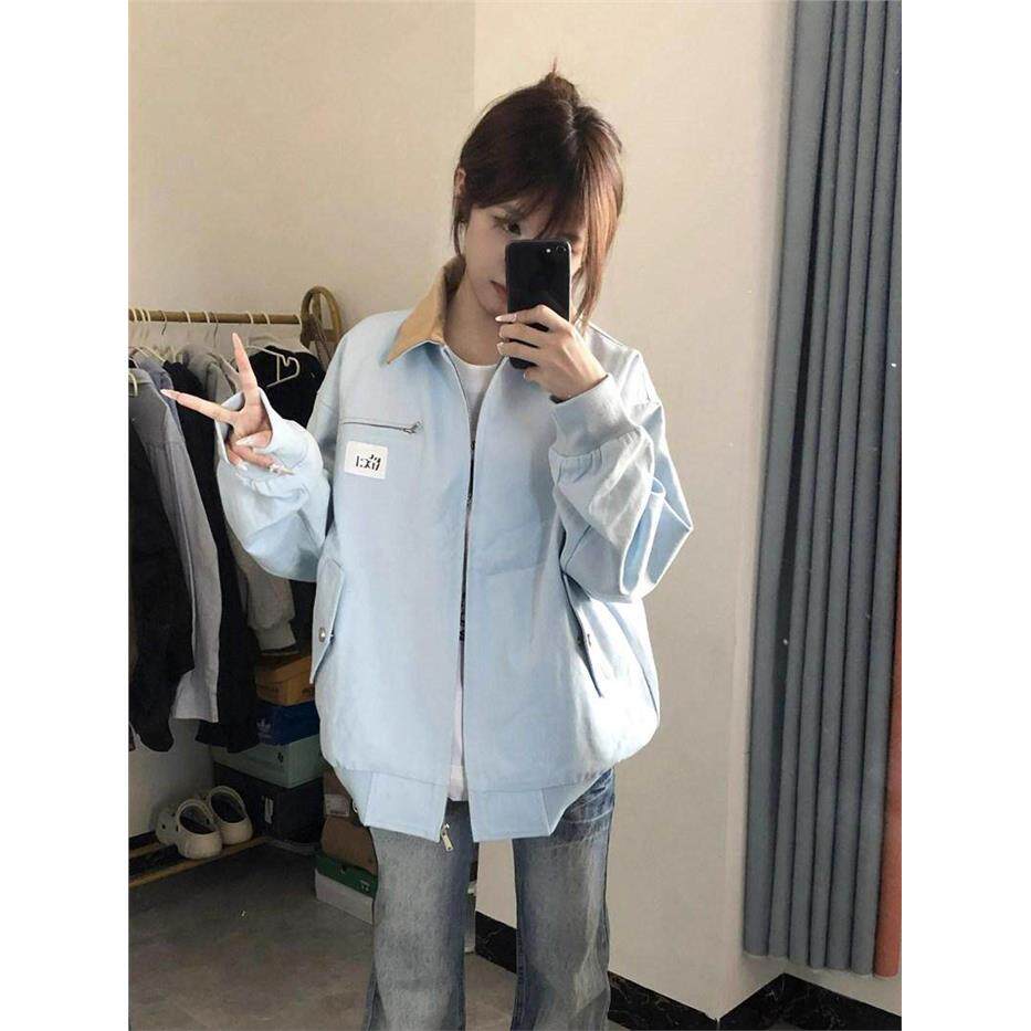 美式覆古外套女秋季2025