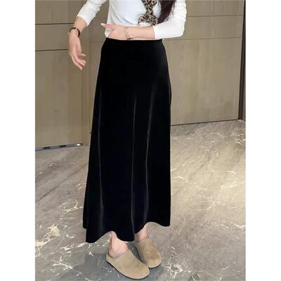 金丝绒半身裙女春秋2025