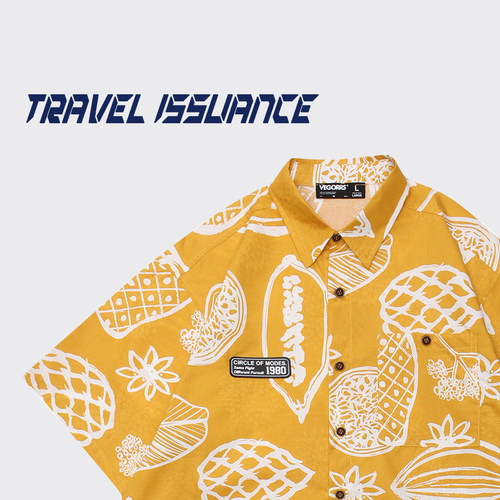 TRAVEL ISSUANCE 环岛旅行记 涂鸦手绘趣味国潮牌ins夏威夷风休闲