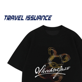 ISSUANCE 休假 味道 TRAVEL 欧美字母印花休闲宽松短袖 T恤男女BF