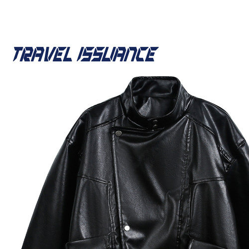 PU皮宽松痞帅夹克外套百搭