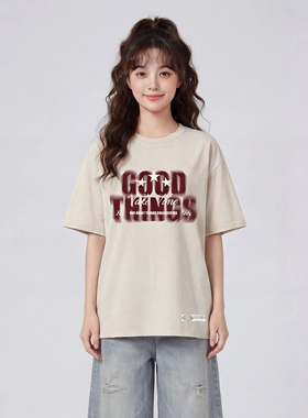 TRAVEL ISSUANCE 好事将至 美式GOODTHINGS星星印花宽松短袖T恤