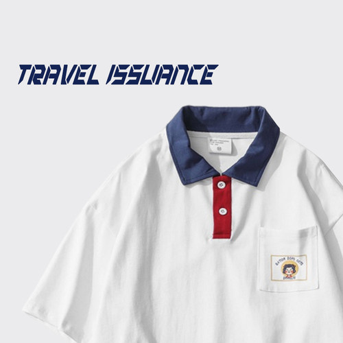 TRAVEL ISSUANCE 有几分正经 日系撞色简约男女潮牌学院风情侣bf