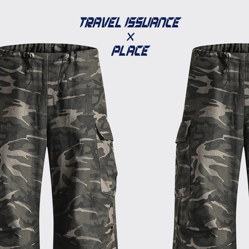 工装时尚vintage宽松牛仔长裤