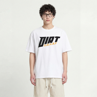 潮流字母印花短袖 TRAVEL HOUSE DIRT 复古宽松t恤 ISSUANCE