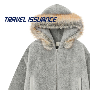 TRAVEL ISSUANCE 悦心悦己 高街短款可拆卸毛领宽松棉衣女加厚潮